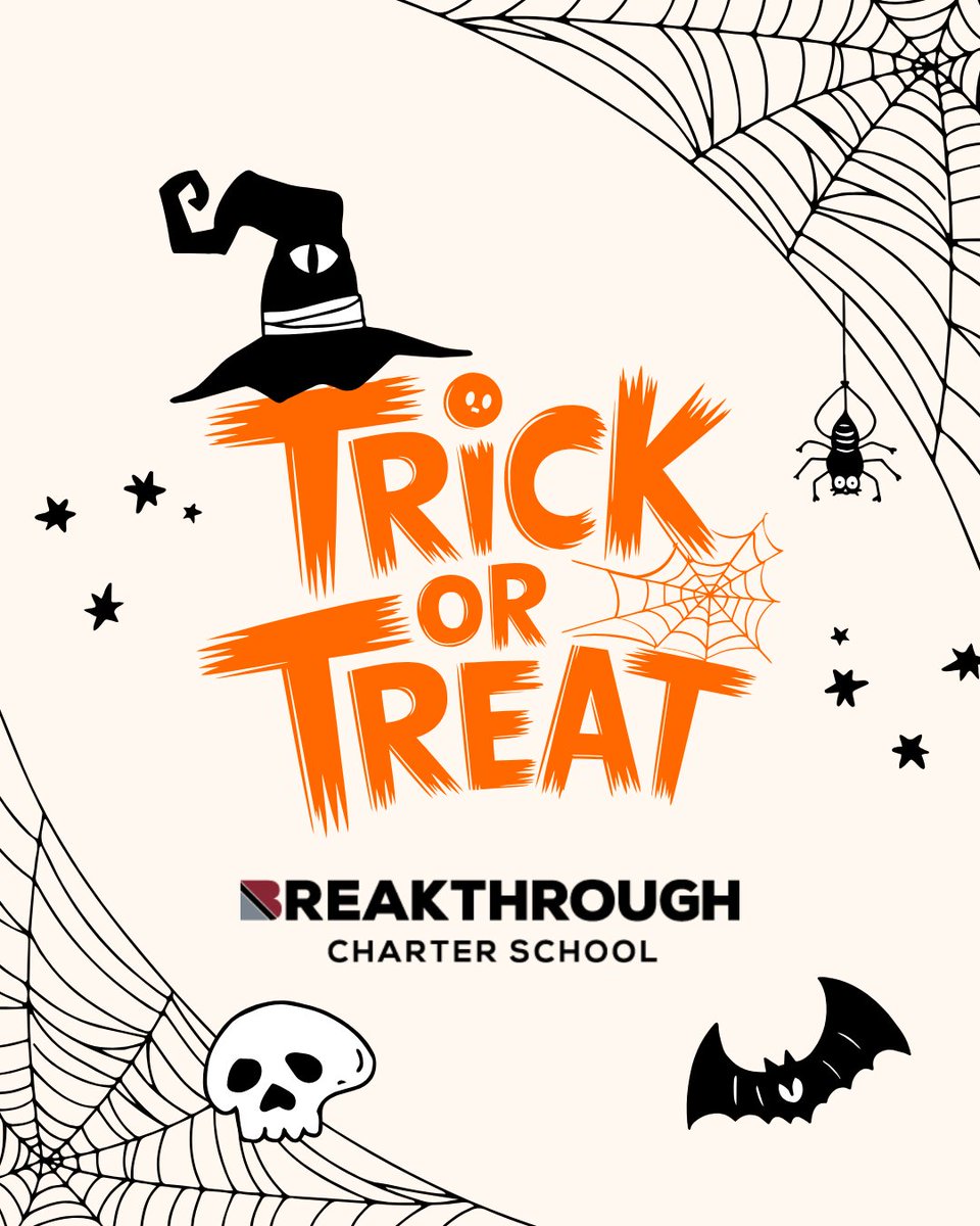 Breakthrough_CS's tweet image. Happy Halloween from all of us at Breakthrough Charter School! 🎃👻 

We hope everyone has a fun, safe night filled with sweet treats, creative costumes, and time with friends and family. 

Enjoy the candy, stay safe, and have a great weekend, Breakthrough family!