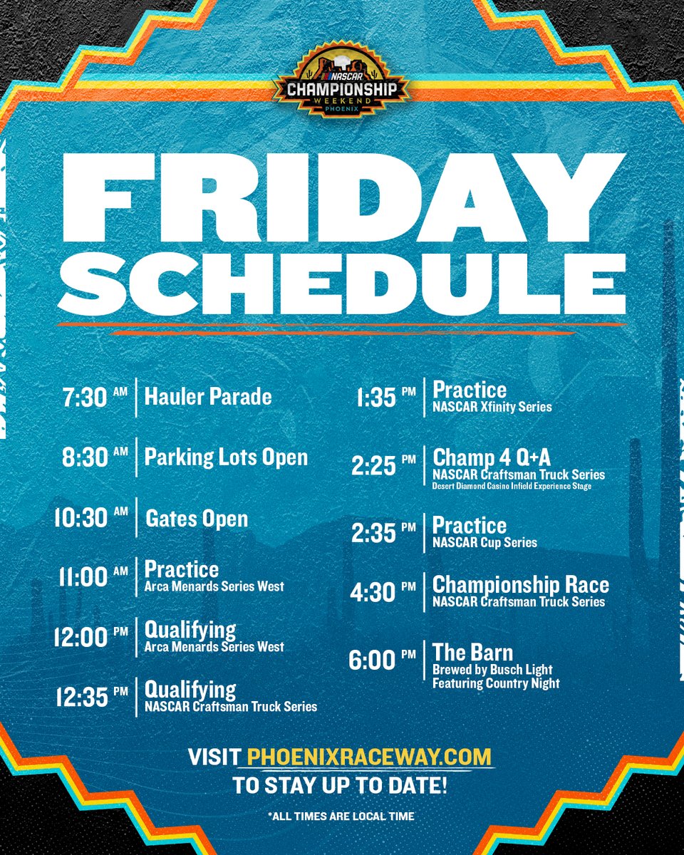 phoenixraceway's tweet image. Good morning!! Here's what's going on today!

View the fan guide ➡️ bit.ly/41O9ogi