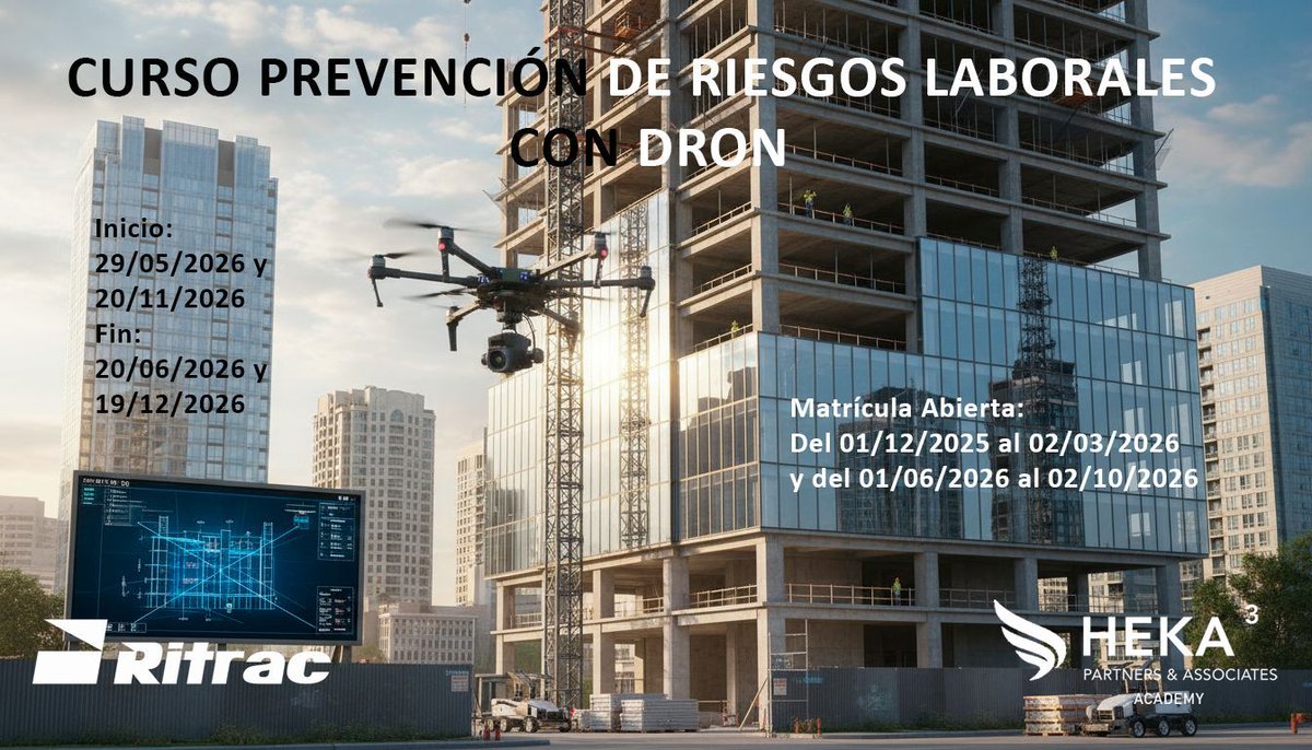 🛑 ¡LA MEJOR PREVENCIÓN VUELA ALTO! CURSO DE PRL CON DRON 🚁
Más información: academy@heka3.com
Teléfono: +34 678 57 62 40
Visítanos (cita previa): Aeropuerto de Sabadell, recinto Hangar10.

#PrevenciónDeRiesgos #SeguridadLaboral #InspecciónAérea #TecnologíaPRL #TécnicoPRL