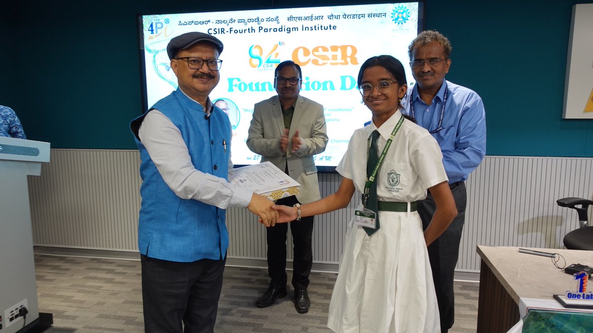 CSIR_4PI's tweet image. CSIR-4PI celebrated the 84th CSIR Foundation Day on 27 Oct 2025, with Dr. Tarun Souradeep, Director RRI, as Chief Guest and Dr. K.J. Sreeram, Director CSIR-CLRI, as Guest of Honour, marking a memorable occasion.@RRI_Bangalore @clriindia @CSIR_IND