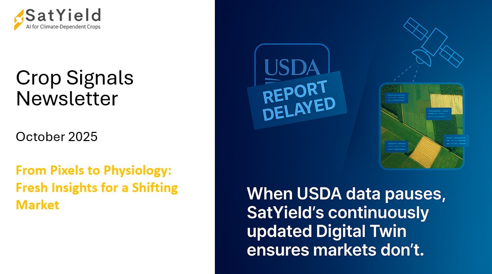 SatYield2050's tweet image. 🌾 Crop Signals 10 is out: real-time, physics-based intelligence for ag markets.

📊 Alt data → alpha | ⚙️ Outsource speed | 🚀 Hedge-fund playbook | 🔐 Trust as an asset

Check it out: linkedin.com/pulse/alternat… 

#AgTech #Commodities #AltData #ClimateRisk #SatYield