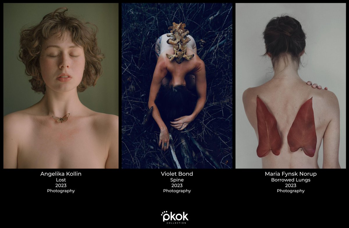 From the Pkok Collection:  

Lost  
by <a href="/AngelikaKollin/">Angelika Kollin</a>  

Spine  
by <a href="/VioletBondArt/">Violet Bond</a>    

Borrowed Lungs  
by <a href="/mariafynsknorup/">Maria Fynsk Norup 💎🍂 eth/tez</a>   

(2023, Photography)