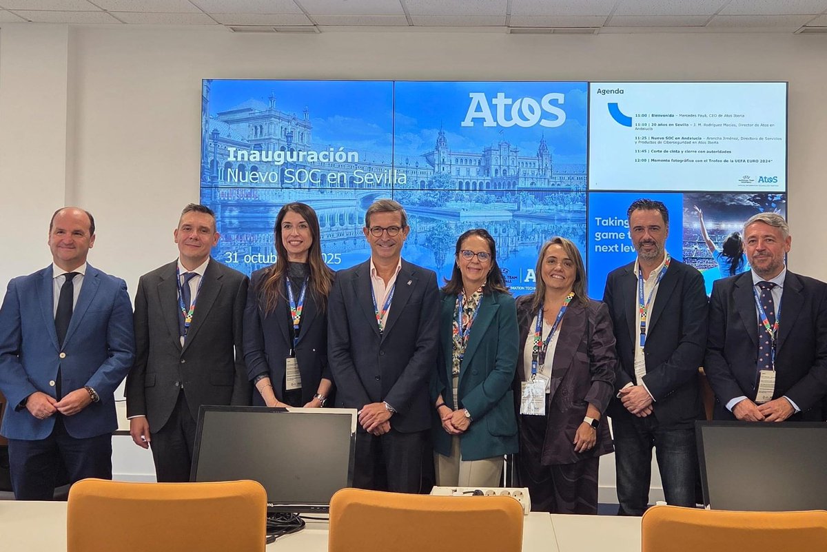 Desde el centro de operaciones de <a href="/Atos/">Atos</a> en #Sevilla, con 300 trabajadores, se realiza el testeo de software para eventos de alcance mundial como los Juegos Olímpicos o la Eurocopa. Hoy han presentado nuevos servicios avanzados de #ciberseguridad, donde #Andalucía es referente.