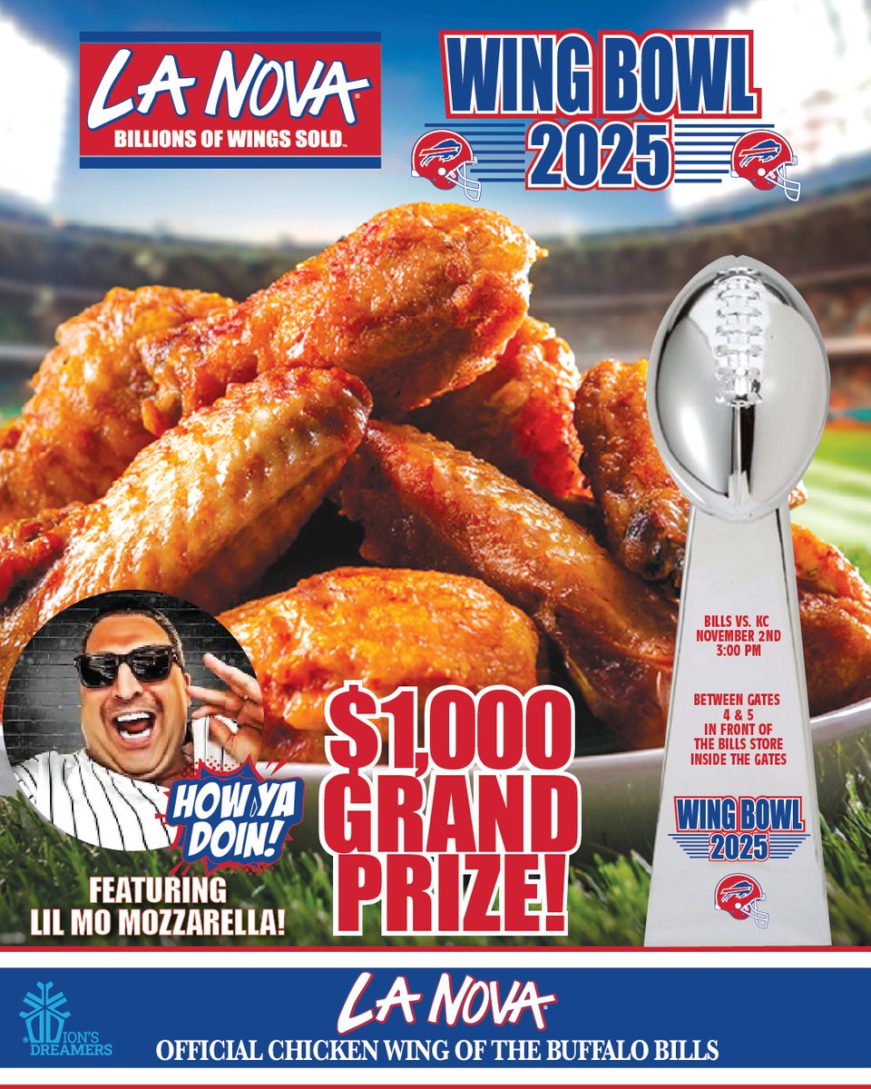 25 Wings. 3 minutes. Do you have what it takes?! 
Follow <a href="/BuffaloBills/">Buffalo Bills</a> on how to enter.