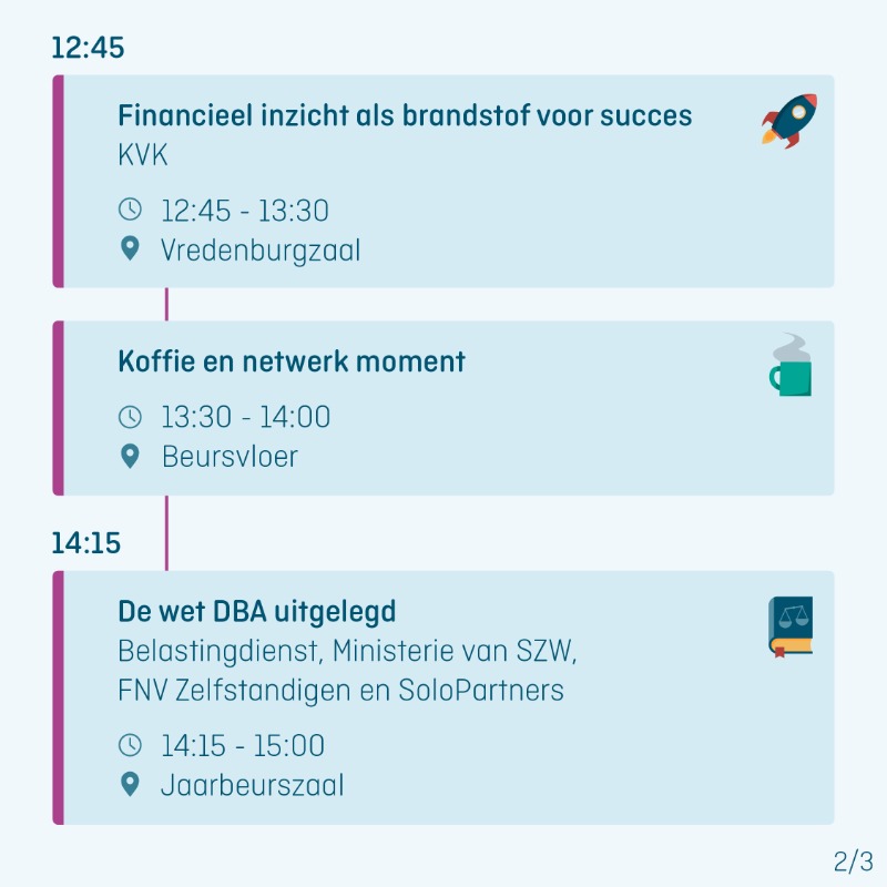 KVK_NL's tweet photo. Wat staat er op het programma van de KVK Ondernemersdagen op 14 en 15 november in Jaarbeurs Utrecht?

Van administratie tot innovatie, van starten tot stoppen: je vindt er antwoorden, inspiratie en netwerk. Meld je nu gratis aan!
