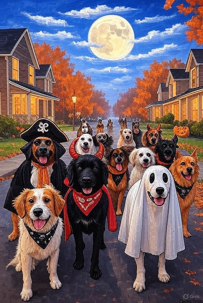 🎃👻 Howl-o-Ween Hounds  👻🎃
What costume will your pup be wearing tonight?
#Howloween #dogs #HappyHalloween