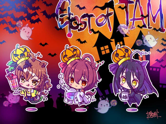 今年の分遅れてるので 過去のハロウィン絵再掲 #ウマ娘 #umamusume