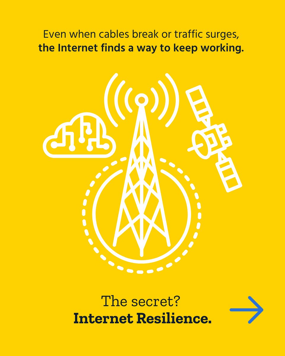 ISOC_Foundation's tweet image. Ever wondered how the Internet stays on? 🤔
 
🌐 It’s all about Internet resilience, the hidden strength that keeps us connected when cables are cut, networks fail, or usage surges. 

👩‍💻 From local networks rerouting traffic during outages to global researchers designing…