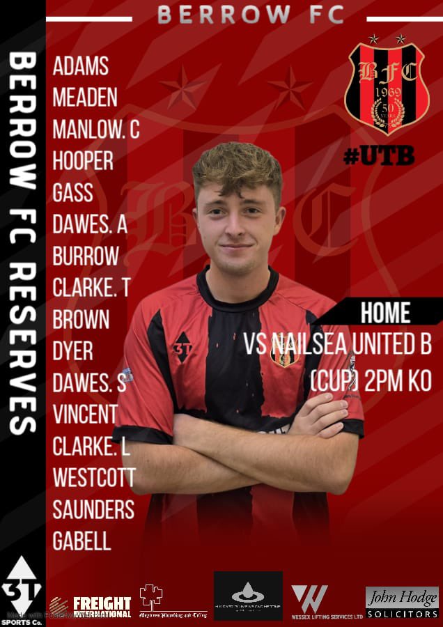 The Reserves squad for Saturdays Home match vs Nailsea Utd B. 2pm KO👊

Let’s go boys 🫵 #UTB 🔴⚫️🔴⚫️