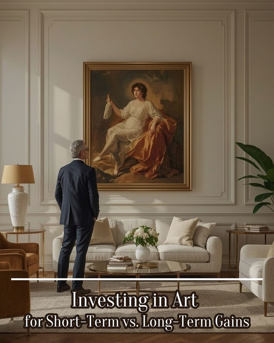 999Art999's tweet image. Investing in art? 
Short-term flips offer quick profits but higher risk 
Long-term holds build wealth patiently with timeless pieces 
Which strategy fits your style? 
#ArtInvestment #SmartCollecting