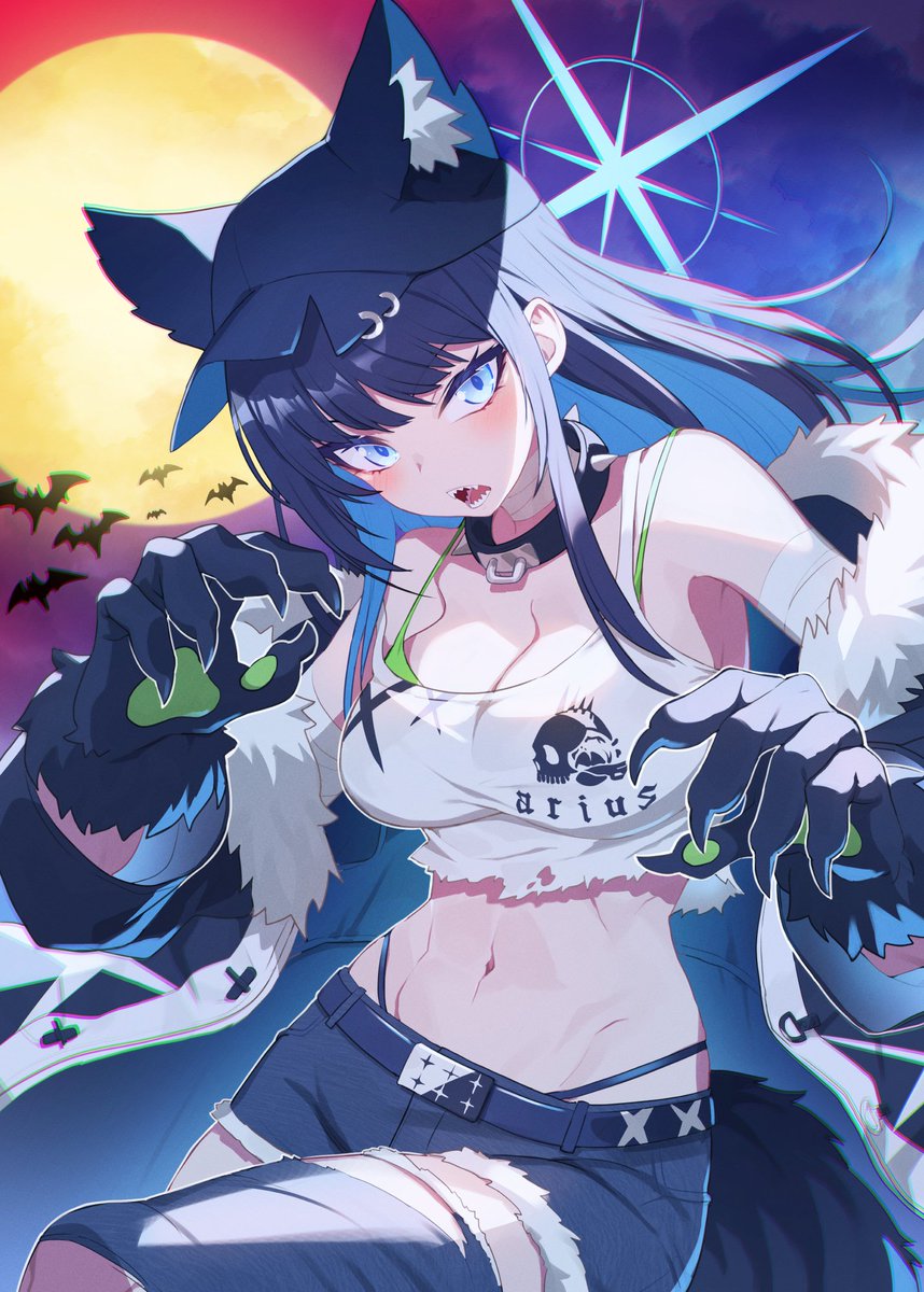 サオリ(ブルーアーカイブ) 「ハロウィンサオリ」|トモヨヒのイラスト