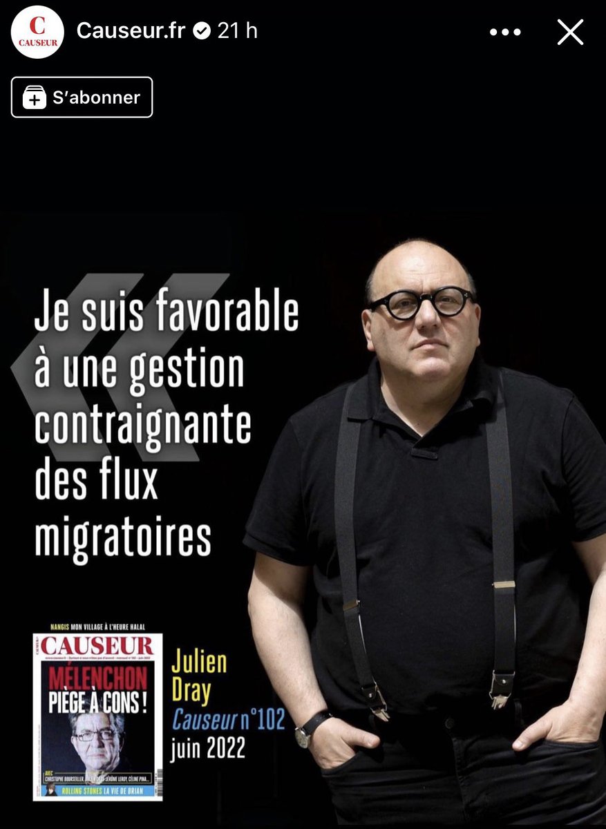 <a href="/juliendray/">Julien Dray</a> Ouais voilà vaut mieux faire comme dray , s’habiller en skinhead et trainer sur les médias les plus fachos qui existent à cracher sur la gauche et les étrangers . Là je peux te dire que le FN va descendre en flèche dans les sondages…