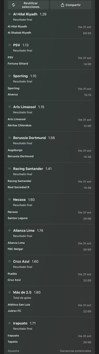 BANDITA BUENOS DÍAS ☕️

YA TENEMOS EL PARLAY DE HOY 🚀

SI SE PINTA DE VERDE SE VAN 700 PESOS 💰💰💰

DALE REPOST PARA PARTICIPAR EN EL SORTEO 🔁

VENGAAAAAAAAAAAAAA 👊🏻👊🏻👊🏻