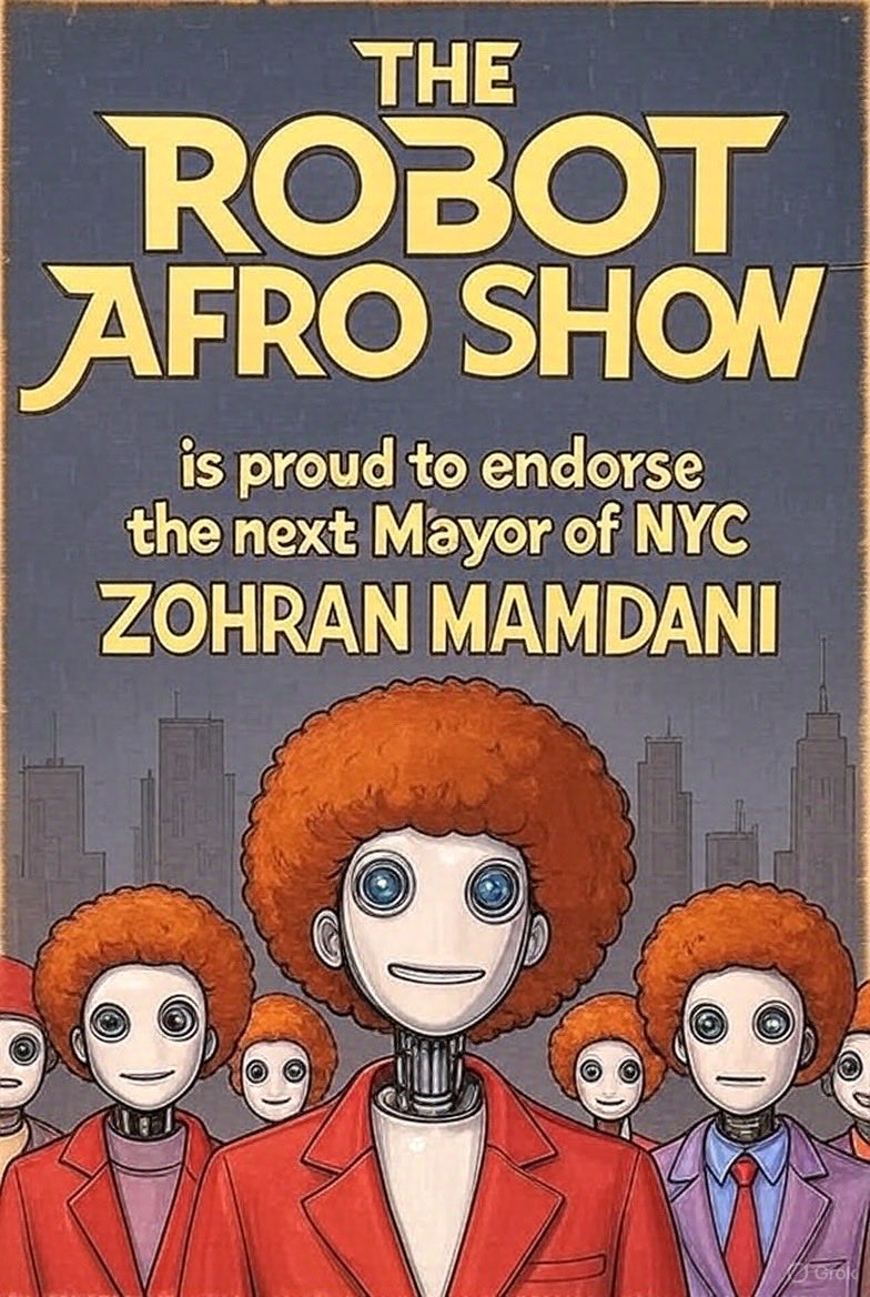 RobotAfro's tweet photo. On #Tuesday #Nov4th …

We will all get to watch the #Republicans #MAGA &amp; all of the racist idiot’s lose their shit over #ZohranMamdani’s win

I personally can’t wait to troll Islamophobic asshole, #MichaelRapaport

#zohranfornyc https://t.co/Zz49ovXRXm