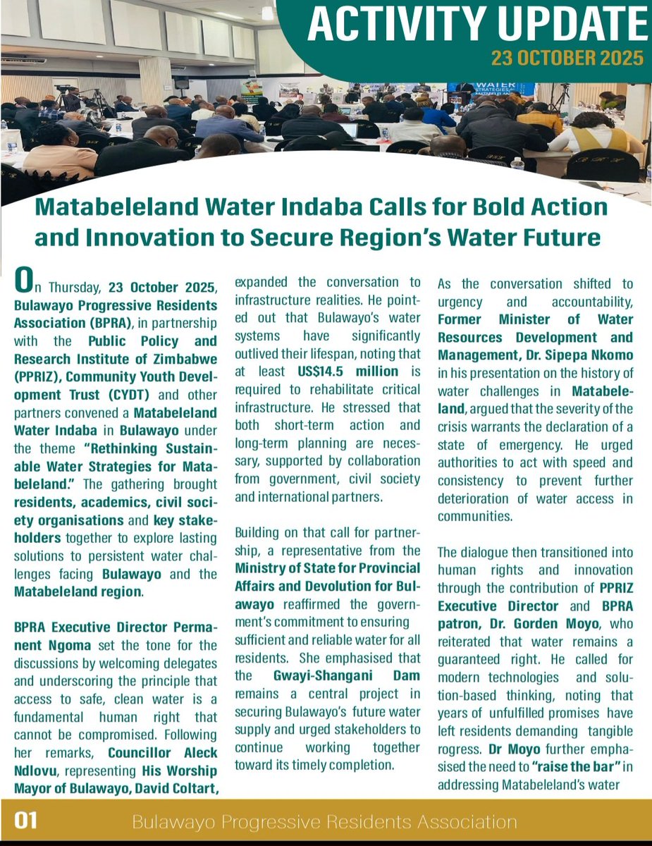 Bulawayo Progressive Residents Association (BPRA) tweet media