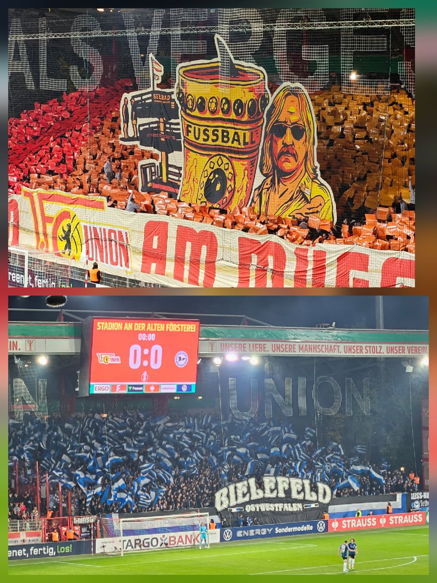 unia_berlin's tweet photo. 29.10.2025 1.FC Union Berlin - DSC Arminia Bielefeld 2:1 n.V., DFB-Pokal, Stadion an der alten Försterei, 20012(2500)
Spannendes Zweitrundenspiel gegen einen sehr guten Gegner aus Ostwestfalen...schöner Pogo im Block beim Siegtor.
#groundhopping #dfbpokal #fussball #FCUDSC https://t.co/r2T42qVWB3