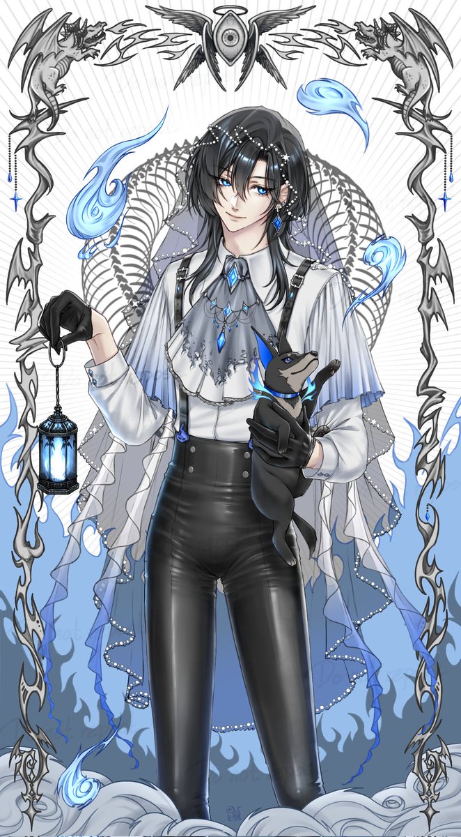 Btoso_art's tweet photo. Boo!🎃Happy Halloween 👻💙🤍🦋
#ur_ärt #dear_u_san #fanart #fanAU #AU #服設 #princeAU https://t.co/GBg1Ya4ol2