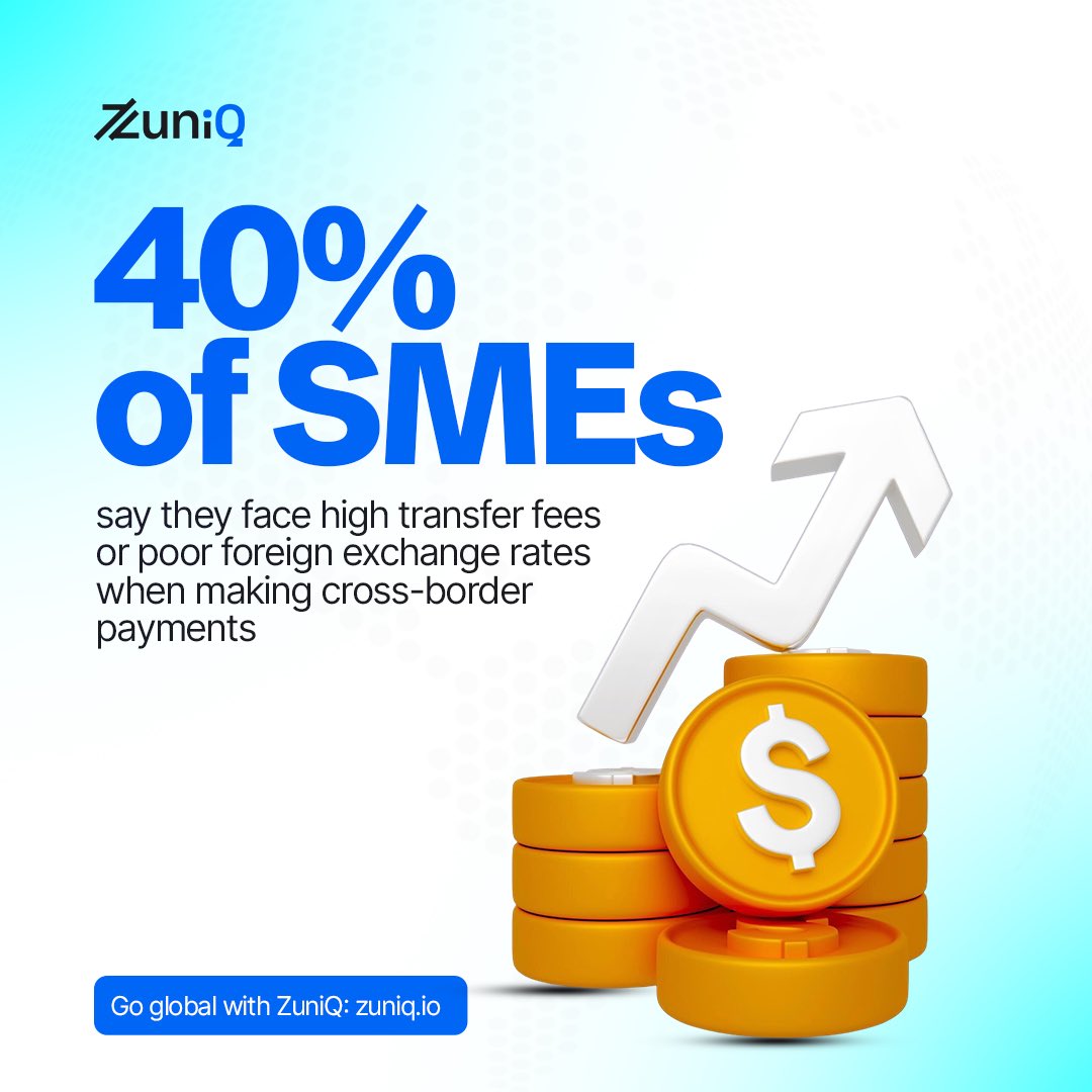 40% of SMEs say cross-border fees + poor FX rates are slowing growth.

Global ambition shouldn’t come with unnecessary costs.

ZuniQ is redefining global payments.

Get started 👉 Zuniq.io

#Zuniq #CrossBorder #SMEs