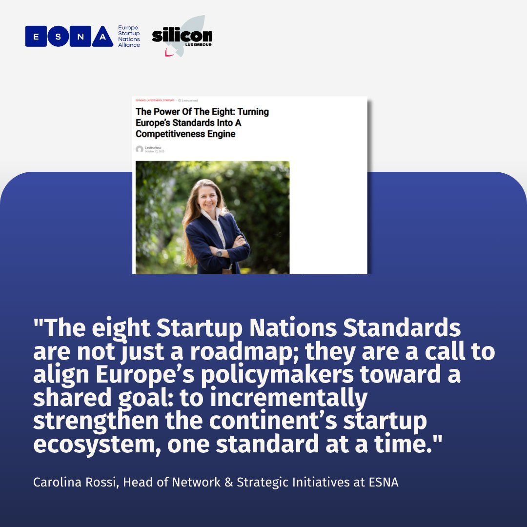 📰Following Luxembourg Venture Days, <a href="/Carorossi/">Caro Rossi</a>  reflects in Silicon Luxembourg on how the Eight Startup Nations Standards align policymakers and support startups across Europe.

🔗Read more: siliconluxembourg.lu/the-power-of-t…