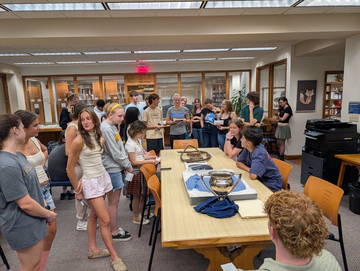RollinsArchives's tweet image. This month, Prof. MacKenzie Ryan and Prof. &amp;amp; Zack Gilmore&apos;s RCC201Honors students took a stab at describing and dating objects from our #specialcollections by sight! They learned the answers and how each object came to #RollinsArchives from Prof. Wenxian Zhang.
#ArchivesMonth