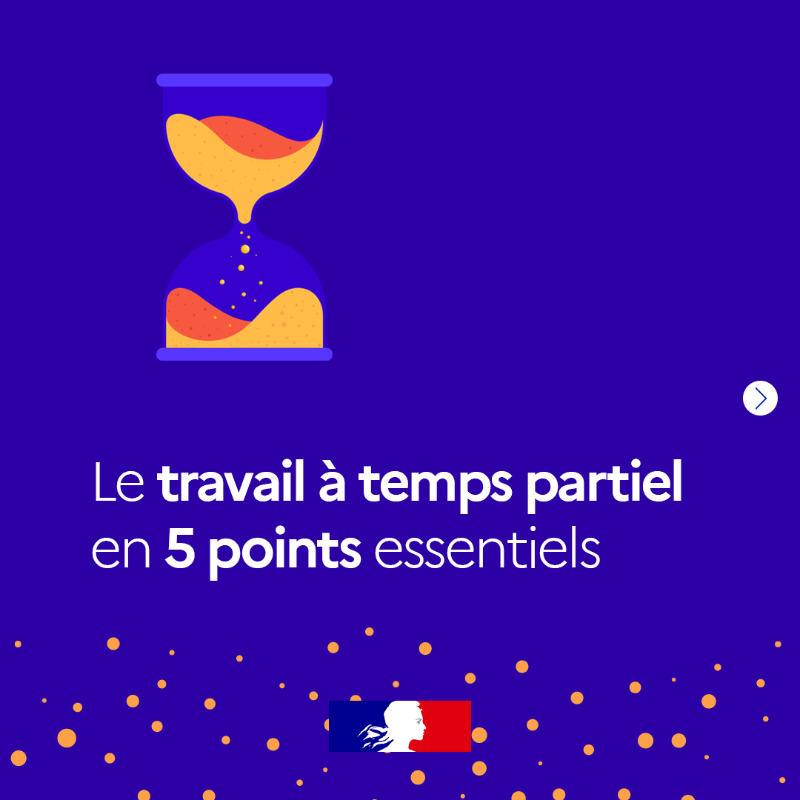 Travail_Gouv's tweet photo. #DroitDuTravail | ⏳ Le travail à temps partiel, bien encadré, favorise l’équilibre entre vie professionnelle et performance collective. Contrat écrit, durée, heures complémentaires, égalité de traitement : le contrat de travail à temps partiel en 5 points essentiels ⤵️