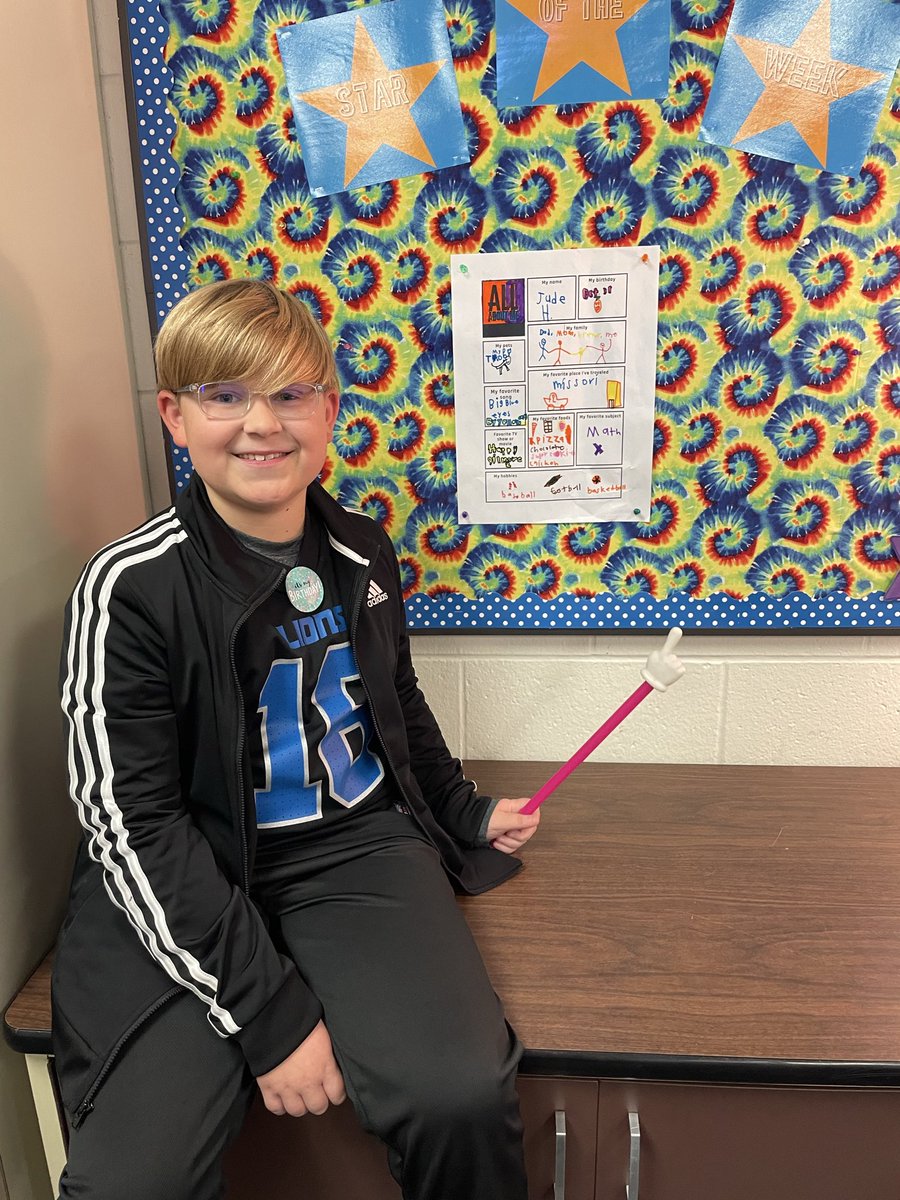 Birthday Boy Jude is our Student of the Week! His hobbies include football, baseball, and basketball and his favorite place to travel is Missouri! His dog Toby has a lot of energy! 🐶