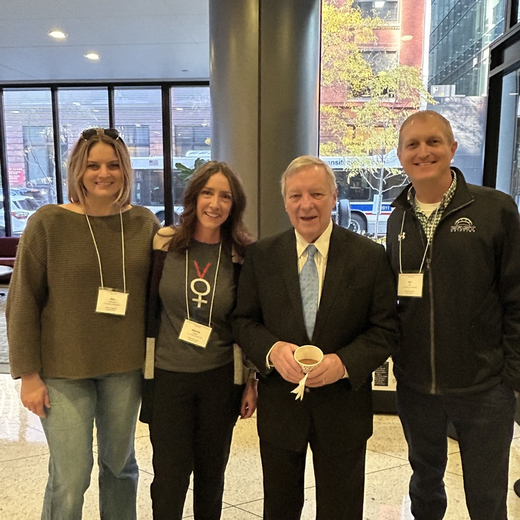Ms. Christensen, Mr. Fiore, and Ms. Graham from LWE Social Science met Senator Dick Durbin at a constitutional law conference for civics teachers in Chicago this morning.