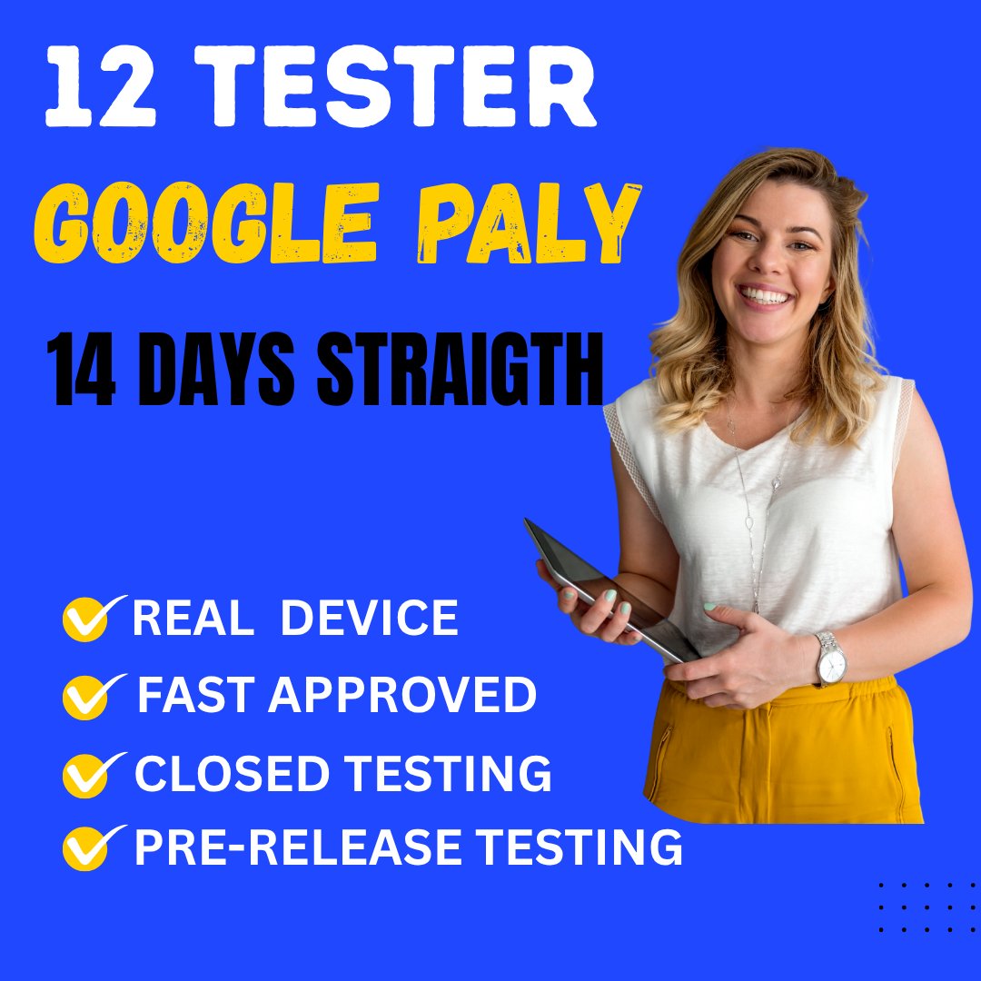 mst_repa's tweet image. Are you looking to test your app and meet the 12-Tester Requirement to publish it on the Google Play Console?

➡️ Visit Now: fiverr.com/s/Zmvpyek

#12testingservice
#12TestersGooglePlay
#SwapSilently
#HappyHalloween
#YouTubeTV
#FridayVibes
#Fubo