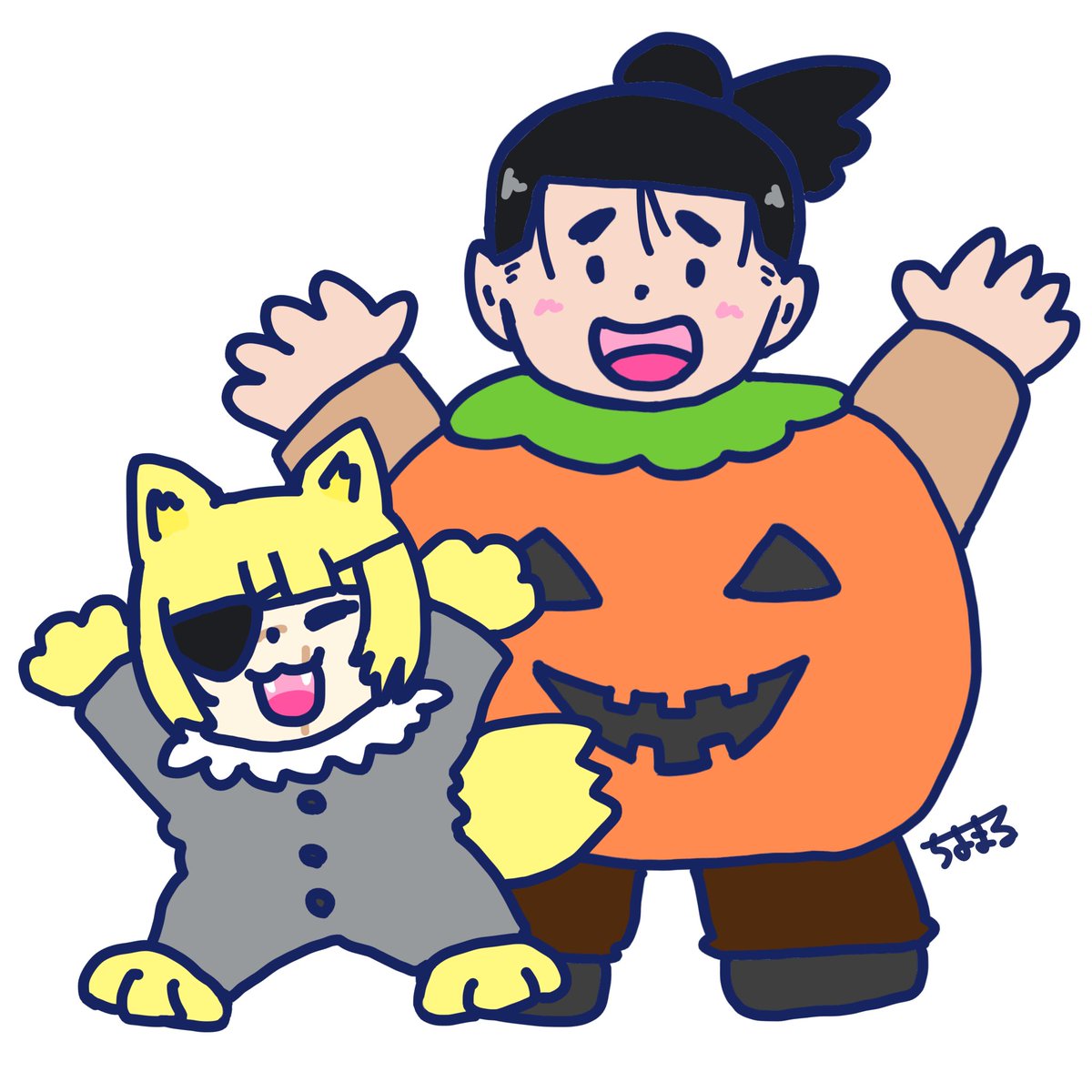 でかじ〜くん🎃とねこ〜にさん(オオカミ？ver.)
はっぴーはろうぃん！！！