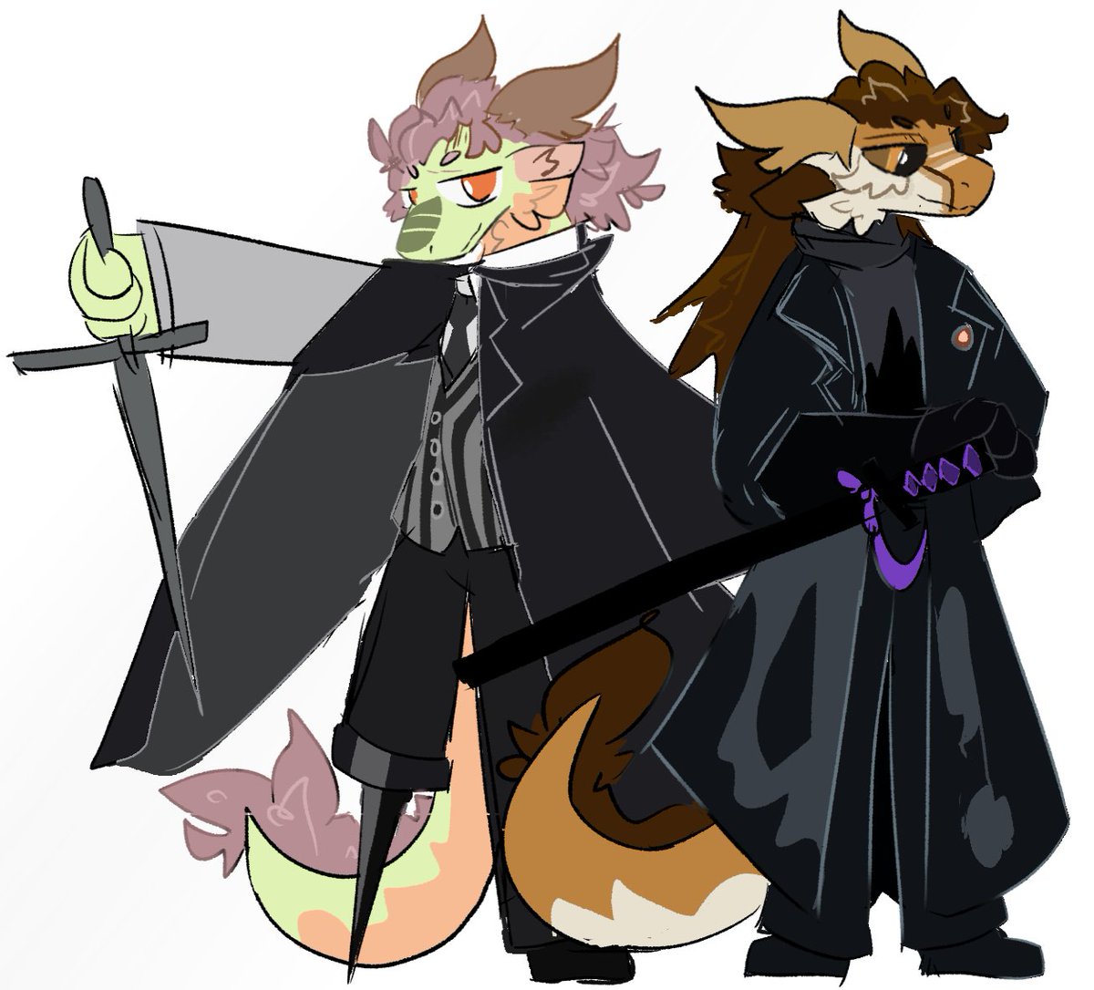 zeideizio's tweet image. my halloween outfit with @StarDragonHp who i forced into an outfit to go trick or treat with me

we are dressed as Allen and Hanafuda