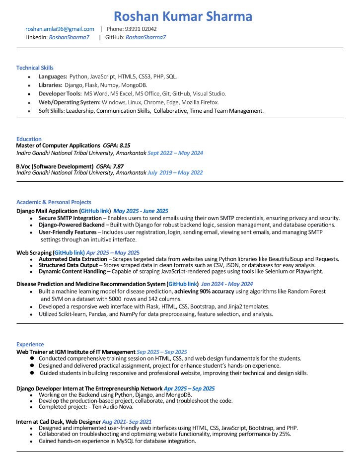 imroshansharma7's tweet image. Hello Guys,
I am looking for a job. In the IT sector. I have done my internship as a Python developer. I am skilled in Python, Django, DRF, Flask, API, and web technologies. For the backend, I am using SQL and MySQL. I want one opportunity.
#job #openforwork  #pythondevelopers