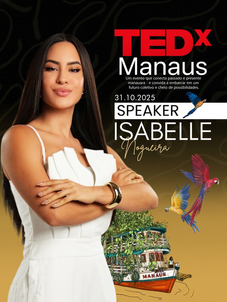 mktIsabelle's tweet image. Hoje é dia de TEDx!
E nossa estrela, Isabelle Nogueira, sobe ao palco em um evento que celebra ideias que inspiram o mundo, Isabelle leva consigo a força da floresta, o orgulho da cultura amazonense e a beleza de quem nunca esquece de onde veio. 💫