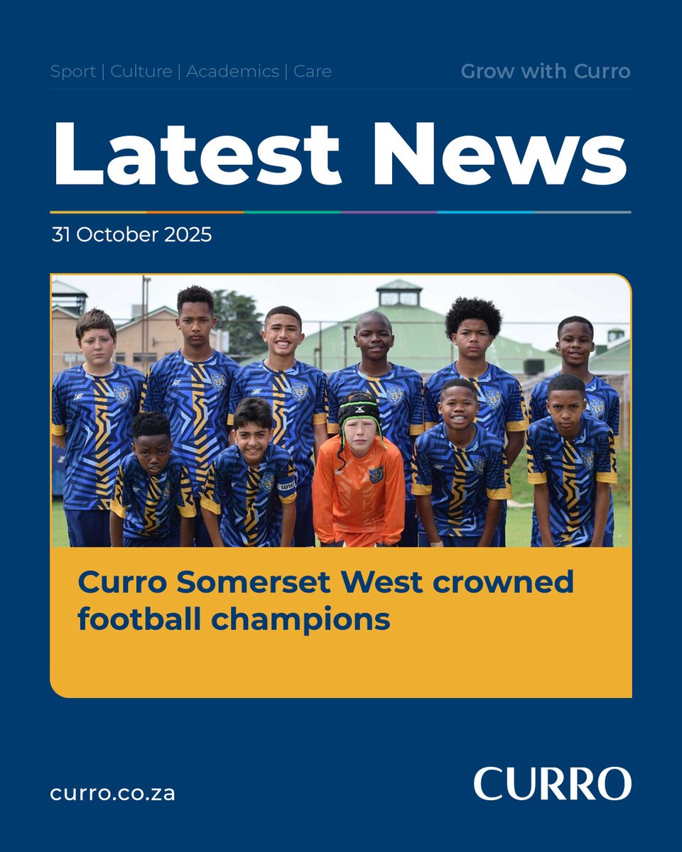 ⚽🏆 Curro Somerset West Jaguars crowned U13 football champs!

Standout performances and teamwork helped them lift the trophy at the Saints Tournament.

Read more 👉 ow.ly/FlBv50XkXZy

#CurroSomersetWest #CurroSport #FootballChampions #YouthTalent