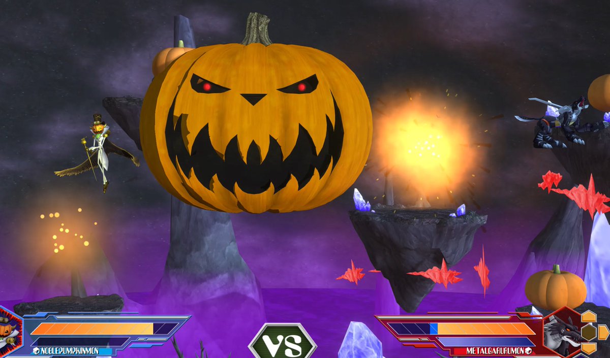 DRA_Remake's tweet image. Happy Halloween!

Today you may meet a special Digimon. Noblepumpkinmon is an extravagant mon who showcases his festive flair by decorating maps in pumpkins. In ultra he uses a huge one that detonates with massive heals or damage. Trick-or-Treat!

#projectdigimon #noblepumpkinmon