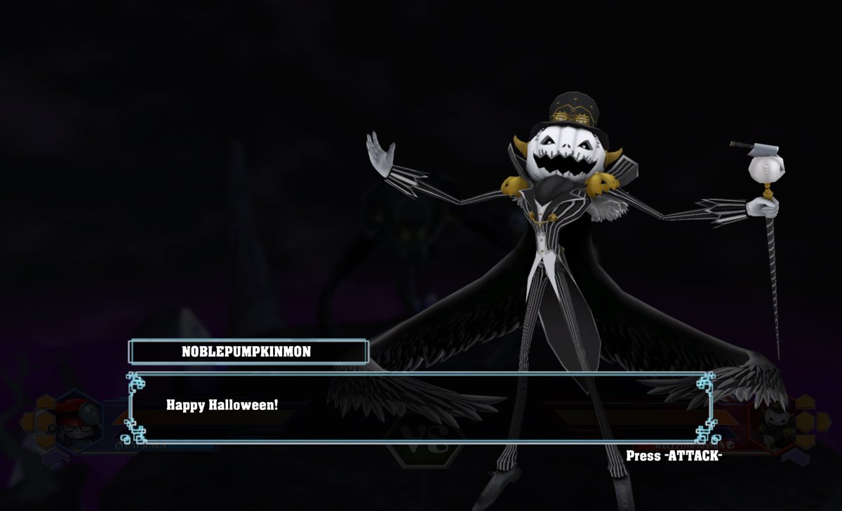 DRA_Remake's tweet image. Happy Halloween!

Today you may meet a special Digimon. Noblepumpkinmon is an extravagant mon who showcases his festive flair by decorating maps in pumpkins. In ultra he uses a huge one that detonates with massive heals or damage. Trick-or-Treat!

#projectdigimon #noblepumpkinmon