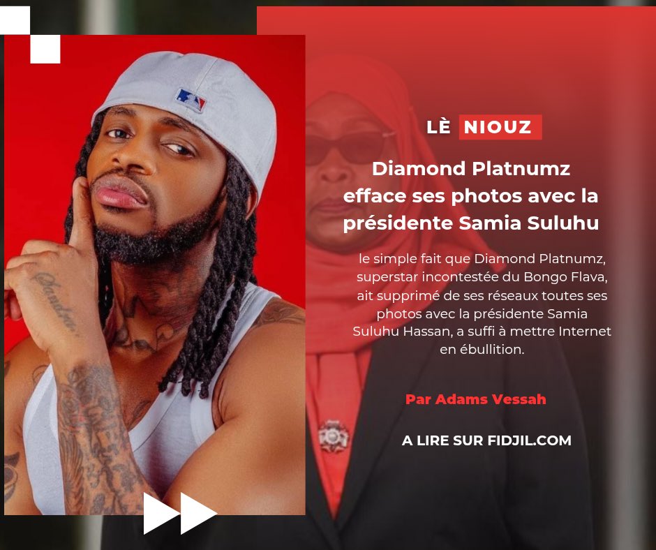 🇹🇿 Lè Niouz: <a href="/diamondplatnumz/">SIMBA..!🦁</a> efface ses photos avec la présidente Tanzanienne <a href="/SuluhuSamia/">Samia Suluhu</a> .

Le simple fait que <a href="/diamondplatnumz/">SIMBA..!🦁</a> , superstar incontestée du Bongo Flava, ait supprimé de ses réseaux toutes ses photos avec la présidente <a href="/SuluhuSamia/">Samia Suluhu</a> ⤵️