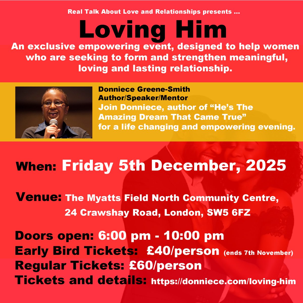 DonnieceGSmith's tweet photo. Whether you’re single and seeking a meaningful relationship or in a partnership or marriage looking to deepen your connection”.
The 'Loving Him' Women's Event is designed for you.
#women #womensevent #singlewomen #marriedwomen #relationships #marriage
#lovinghim #ukevent https://t.co/74unySQ0a1