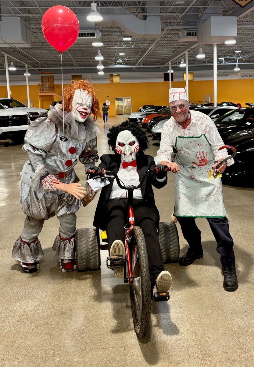 MatickChevy's tweet image. Our Matick crew brought the tricks and the treats this Halloween! 👻💙 From spooky to silly, our team went all out for our annual costume contest, check out some of the fun looks from around the showroom! 🕸️
#MatickChevy #HalloweenAtMatick #DriveHappy