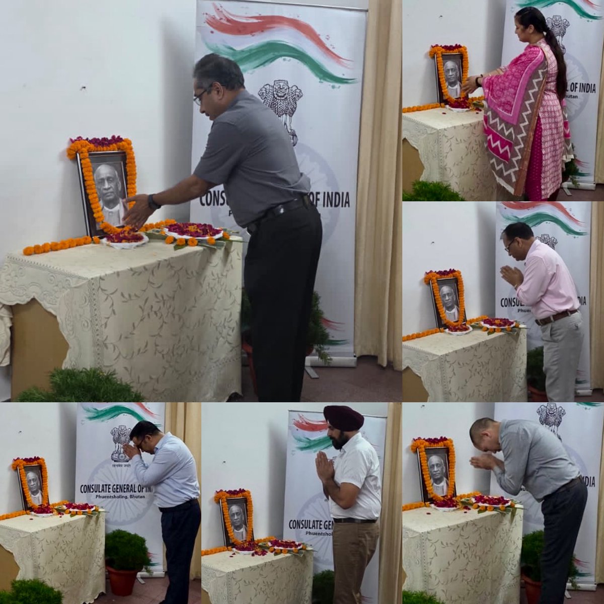 IndiainBhutanCG's tweet image. CGI Phuentsholing paid tributes to Sardar Vallabbhai Patel on his birth anniversary. 

Officials also took the Ekta Diwas Pledge affirming their commitment to the unity of India. They remembered  the contribution of  Sardar Patel in creation of a unified India.

#UnityDay2025