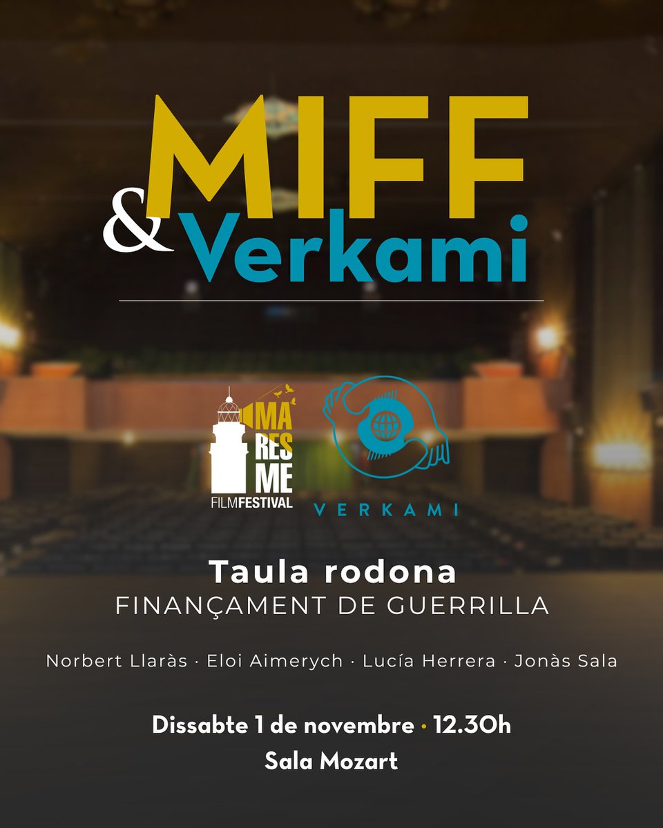 🎬 Taula rodona sobre cinema i micromecenatge amb creadors que han portat els seus projectes a la gran pantalla gràcies a la comunitat.

👉 Amb Norbert Llaràs, Eloi Aimerych, Lucía Herrera i Jonàs Sala (Verkami) 🎤 Modera: Albert Guinart

#MIFF2025 #Verkami #CinemaIndependent
