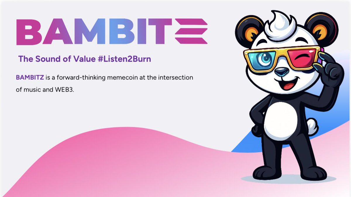 🐼🎵 Get ready to meet BAMBITZ! <a href="/BambitzRecords/">Bambitz Records</a> 
The cutest virtual panda band that's here to revolutionize music and Web3. This isn't just music; it's a movement where every beat fuels the $BAM ecosystem! #BAMBITZ #Listen2Burn #Memecoin 

Thread🧵🧵