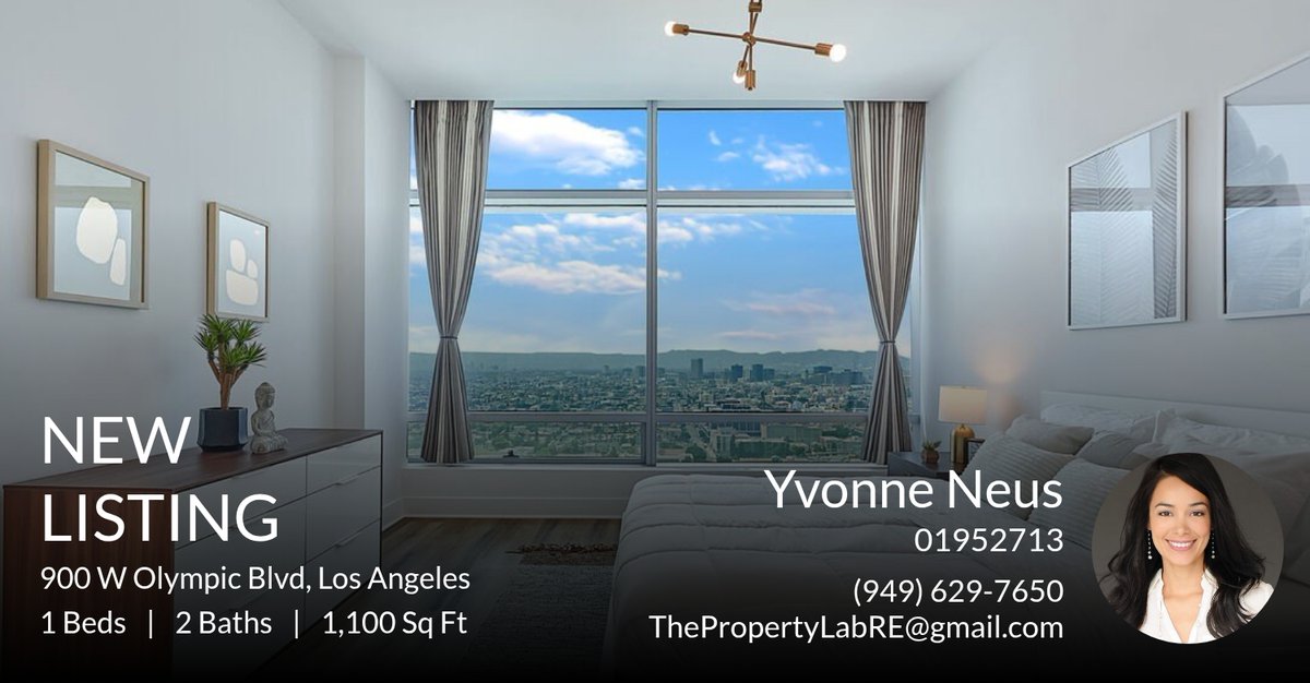 ThePropertyLab's tweet image. CONTACT US TO MAKE YOUR APPOINTMENT TODAY:

Listed By The Property Lab (TPL)
Yvonne Neus or TPL Agent Team
Call: 949-629-7650
Email: ThePropertyLabRE@gmail.com
dre01952713
ThePropertyLabRE.com

Make Your Appointment... homeforsale.at/900_W_OLYMPIC_…