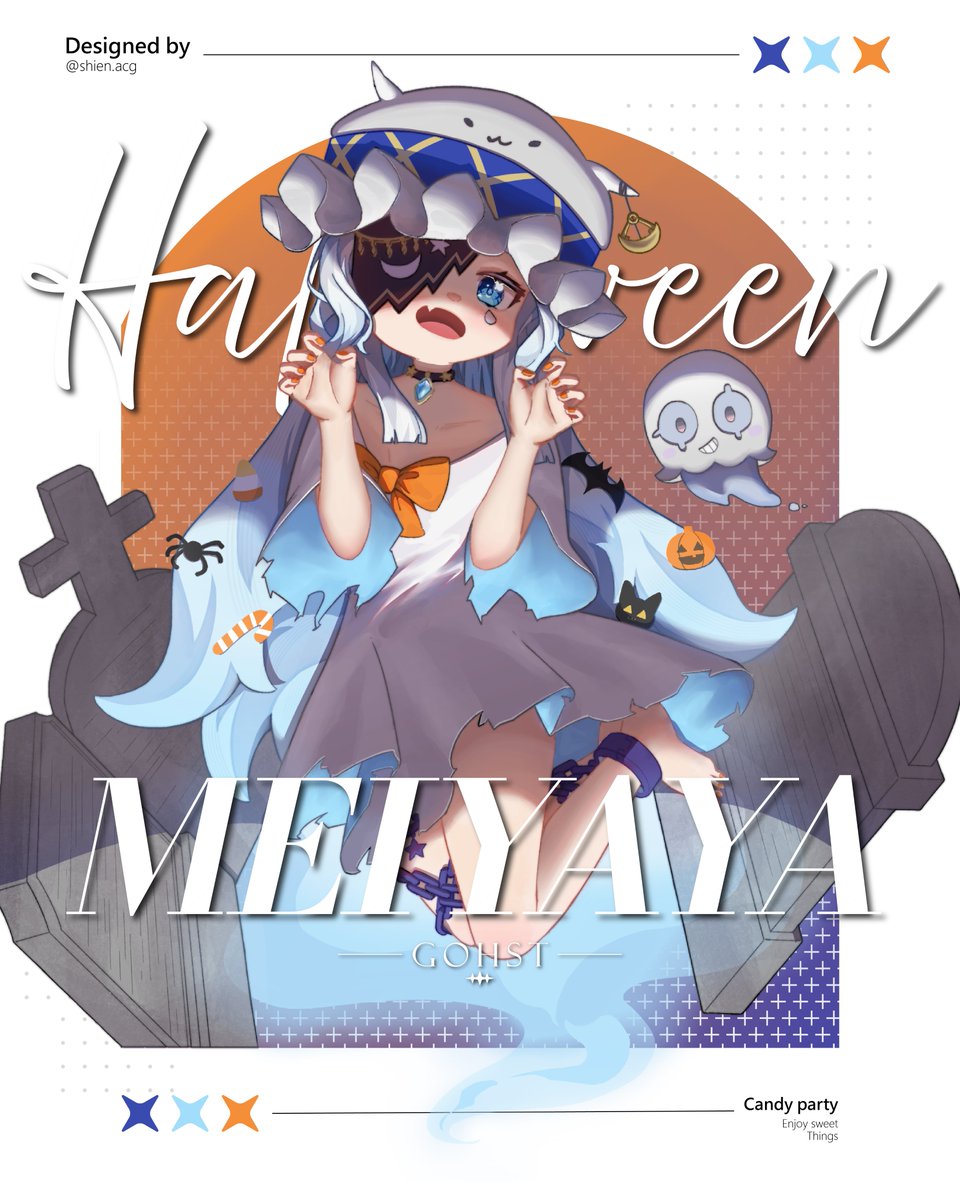 shien_acg's tweet photo. 萬聖小幽靈夜夜Trick or treat~👻🎃🍬

#夜夜ART https://t.co/feF4iViQAI
