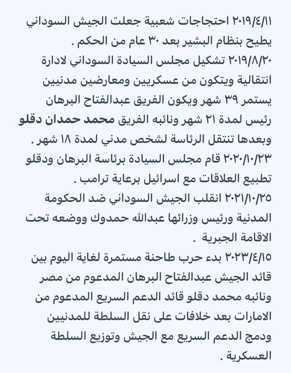 النزاع في السودان بأختصار :