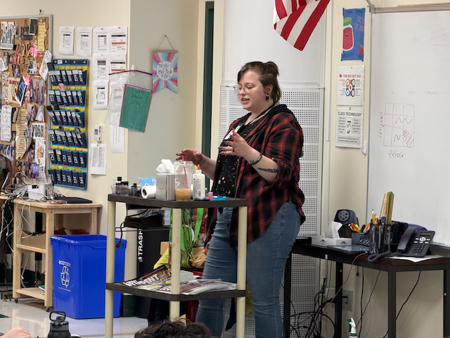 MrsYorkME's tweet image. One of the best labs! SFX makeup with Gwen- students learning practical effects just before Halloween. Always a fun day! #videoclassroom #engagedlearning #specialeffects