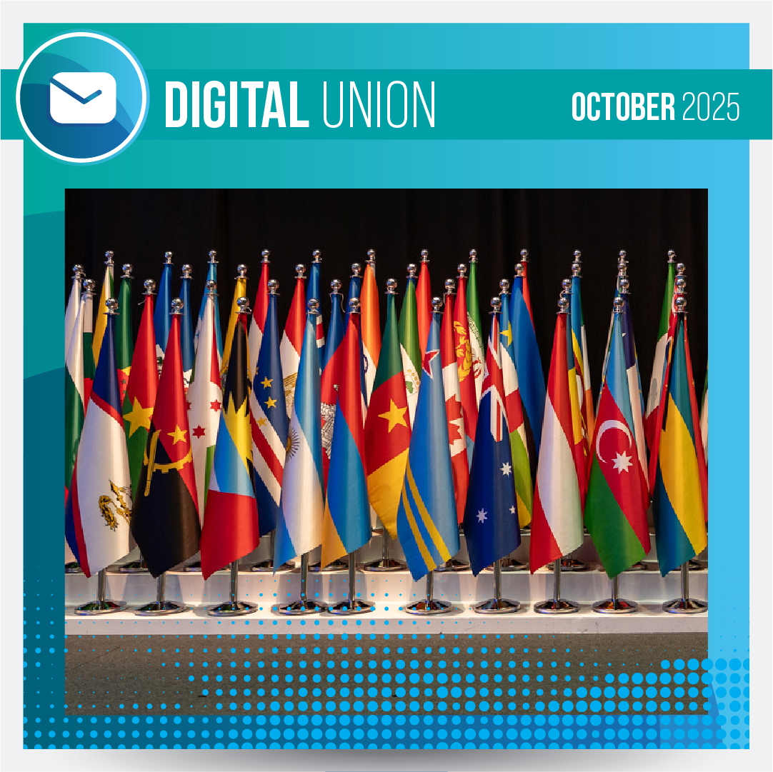 UPU_UN's tweet photo. The final post-Congress edition of the #DigitalUnion newsletter underscores key moments &amp; outcomes from the 28th #UPUCongress.

📰Learn about the adoption of the UPU Strategy 2026-2029, major discussions &amp; decisions across Congress committees, &amp; more.

🔗https://t.co/VDVJpYds5e https://t.co/0ieVtk3yIW