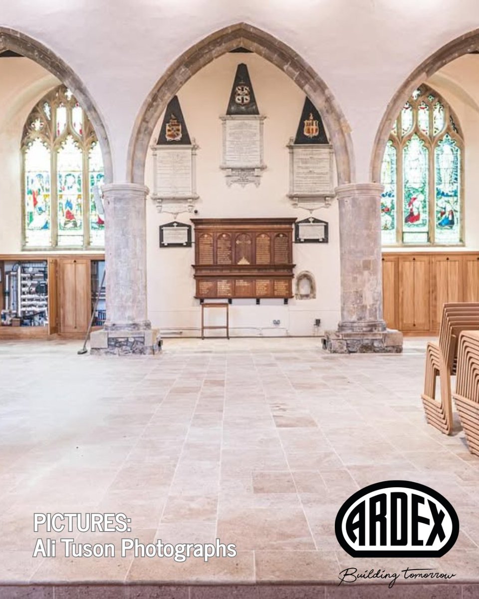 We were proud to have supported the stunning restoration of St Mildred’s Church, Kent providing support to tiling contractor @gbtilingltd and main contractor @parkersonbattle. ARDEX X 32 was used to lay these stunning limestone tiles throughout this historic restoration project.