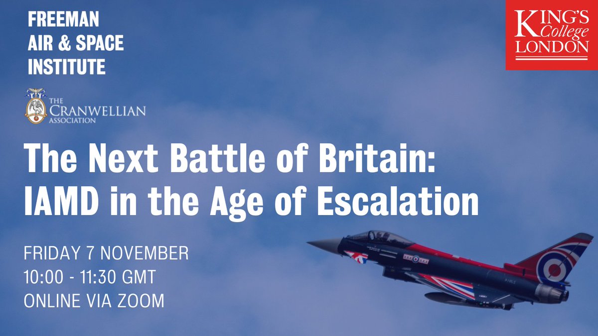 KCLSecurity's tweet image. 📢One week to go! 

Join @freeman_air for an online panel discussion to examine the strategic, technological &amp;amp; organisational challenges facing the UK in defending itself from air attack

📅7 Nov 
🕰️10am

Register 👇
kcl.ac.uk/events/the-nex…