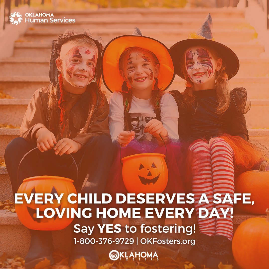 🎃🌟 To find out how to become a foster parent, or get information about how you can support foster care in your community, visit okfosters.org. 🌟🎃

#OKFosters