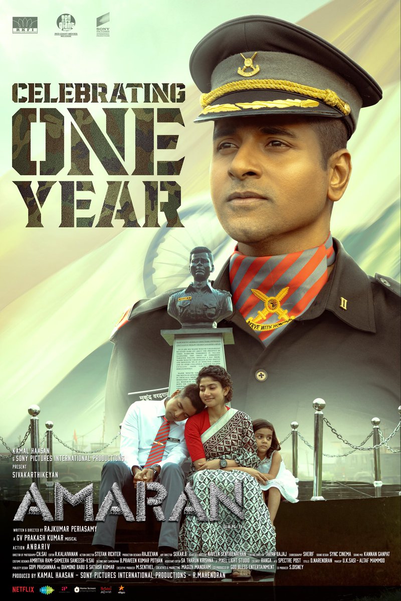 Rajkumar_KP's tweet image. For a director, to make a film, it’s labour of love, patience and hardwork! One year of #Amaran today since release, but the journey has been longer for me❤️ Here I’m walking down memory lane and grateful for the reception. Thank you the Beloved ‘Audience’, My Producers, entire…